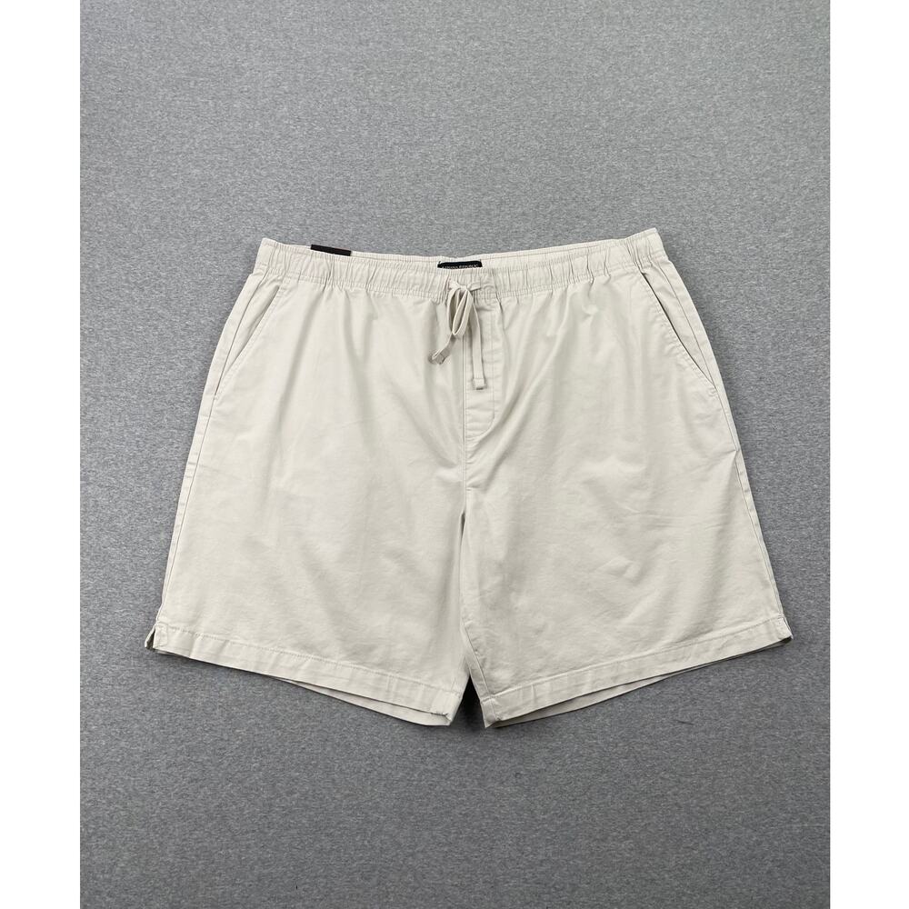 NWT Banana Republic Mens XXL Pull-On Shorts Cream Stretch Cotton Twill Relaxed